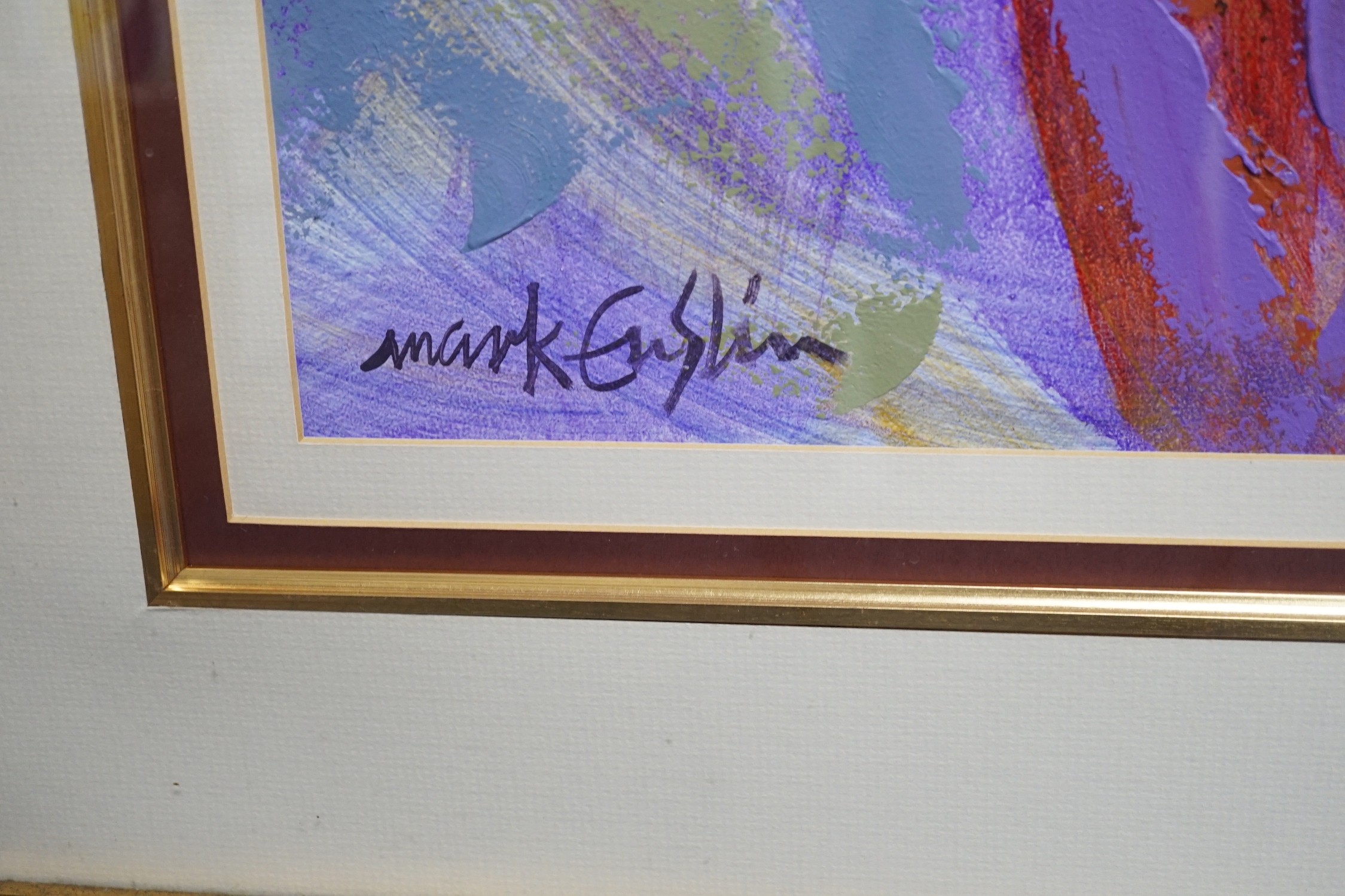 Mark Enslin (b.1952), mixed media, Giraffe's head, signed, 88 x 58cm